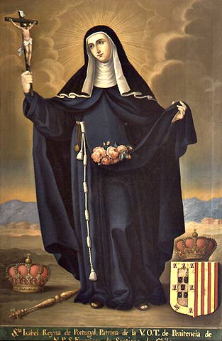 St. Elizabeth of Portugal, painting is in the Museo Colonial de San Francisco in Santiago, Chile.
