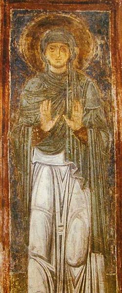 St. Macrina the Younger (fresco in Saint Sophia Cathedral in Kiev)