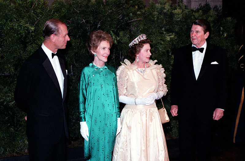 http://commons.wikimedia.org/wiki/File:Reagans_with_Queen_Elizabeth_II_and_Prince_Philip.jpg