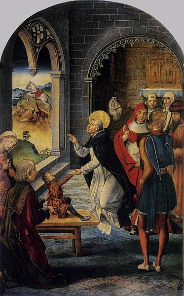 St Dominic Resurrects a Boy, Painted by Pedro Berruguete