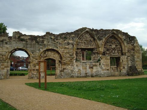 Remains of St Oswald's Priory, Gloucester, England, where the body of St. Oswald was buried.