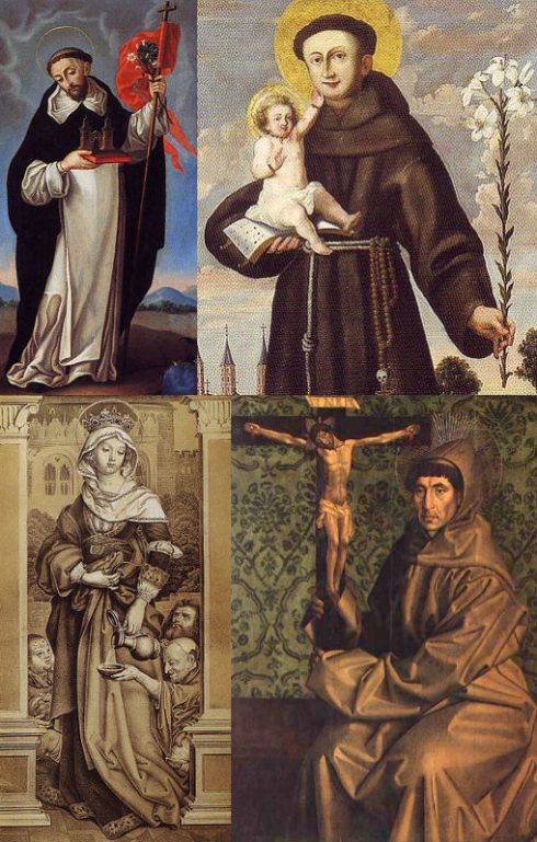 Pope Gregory IX cannonized St. Dominic de Guzmán, St. Anthony of Padua, St. Elizabeth of Hungary, and St. Francis of Assisi.