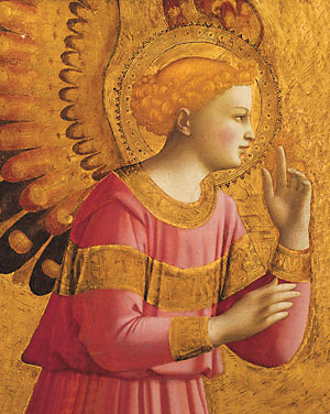 Detail of the painting by Blessed Fra Angelico of the Archangel Gabriel.