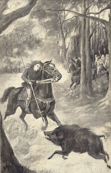 Prince Alfred boar-hunting