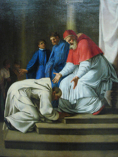 St. Bruno at the feet of Pope Urban II. Painting by Eustache Le Sueur