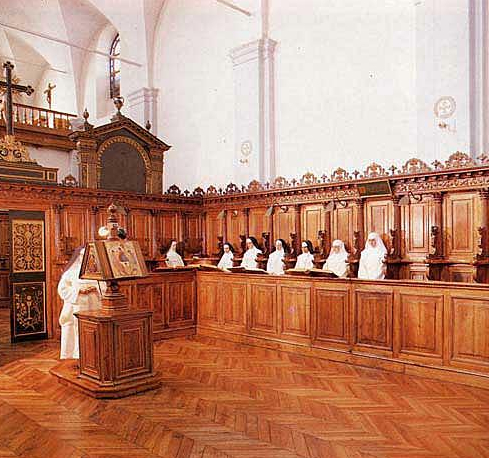 Liturgy of the hours in a monastery of Carthusian nuns