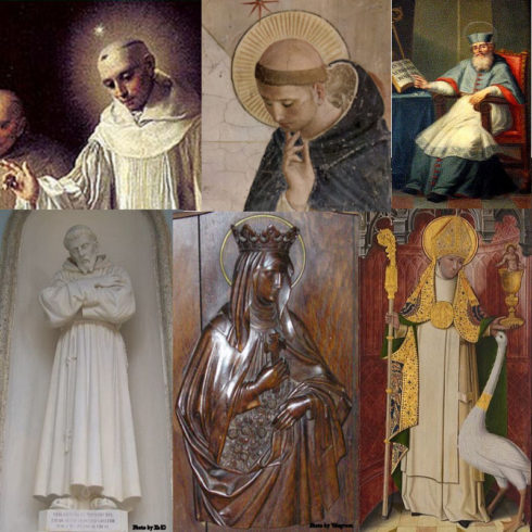 Some of the Noble Saints Canonized between 1198 and 1431; Top, L to R: St. Robert of Molesme, St. Dominic de Guzmán, St. Lawrence O’Toole. Bottom Row: St. Francis of Assisi, St. Elisabeth of Hungary & St. Hugh of Lincoln
