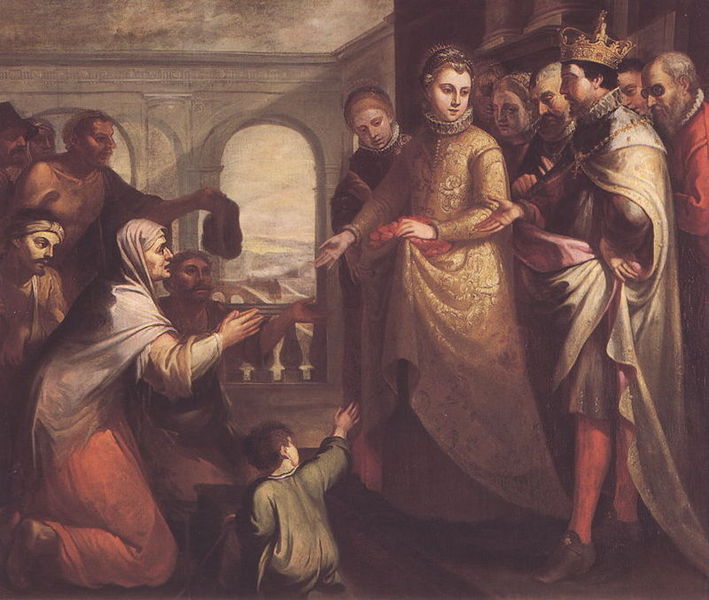 St. Elizabeth of Hungary. Painting by Marcos da Cruz