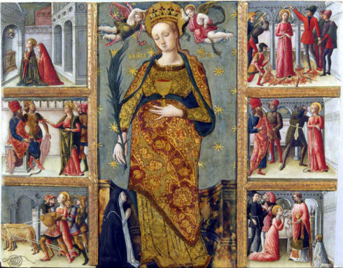 Panel depicting the martyrdom of St. Lucy