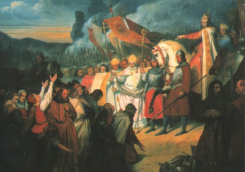 Painting by Ary Scheffer of Charlemagne after the battle in Paderborn.