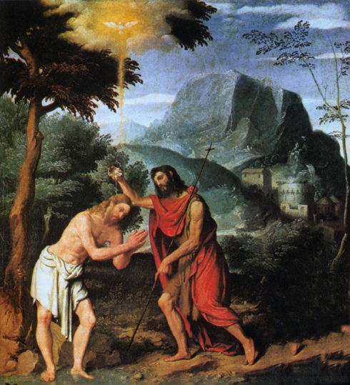 Baptism of Our Lord, painting by Giovanni Battista Moroni