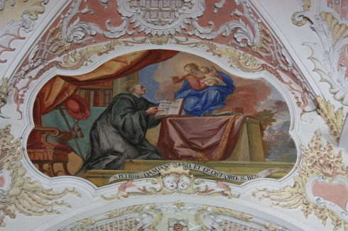 Monastery Ossiach - Celling-painting: Virgin Mary is appearing to Cardinal Petrus Damiani - Painter: Josef Ferdinand Fromiller 