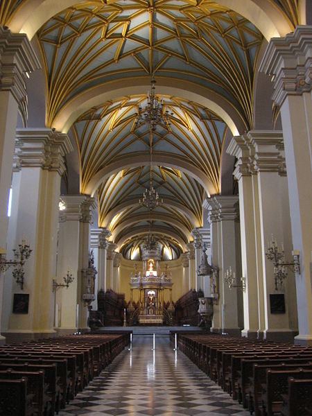 The interior of the Cathedral in Lima, Peru
