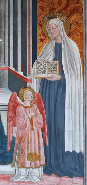St. Frances of Rome with her Guardian Angel, who was continually visible to her.
