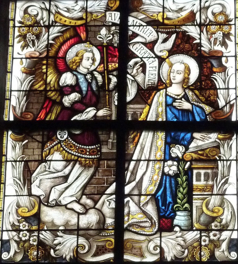 cropped stained glass window in Germany