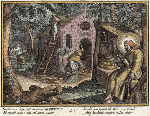 St. Robert print by Raphael Sadeler & Marten de Vos