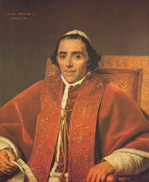 Portrait of Pope Pius VII painted by Jacques-Louis David