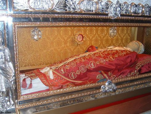 The tomb of Pope St. Gregory VII in the Cathedral of Salerno, Italy. Under the tomb the last words of the pope are imprinted: "Dilexi iustitiam, odivi iniquitatem, propterea morior in esilio !" ("I have loved justice and hated iniquity; therefore, I die in exile.")