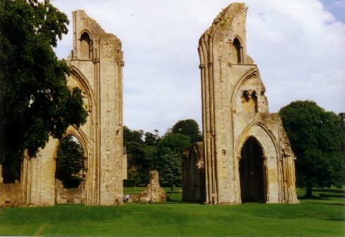 Remains of the choir of Glastonbury Abbey church