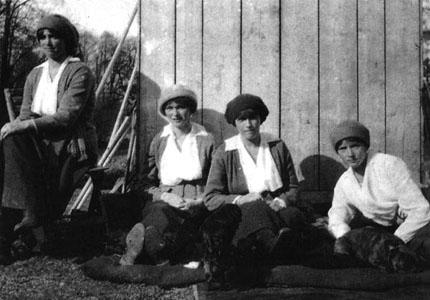 L to R: A photograph of Grand Duchesses Olga, Tatiana, Maria and Anastasia Nikolaevna of Russia in prison shortly before their murders. They were the last to die.