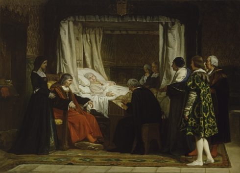 The death of Queen Isabella the Catholic. Painted by Eduardo Rosales