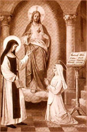 St. Mechtilde instructing the novice, St. Gertrude. 
