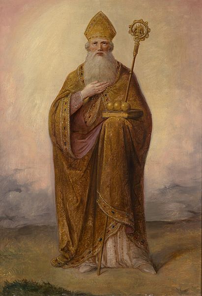 St. Nicholas is often pictured with Three Gold Balls, which represents the gold given to provide dowries for the impoverished maidens. 