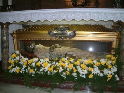 The Incorrupt body of St. Vincent in the Church of San Salvatore in Onda, Rome.