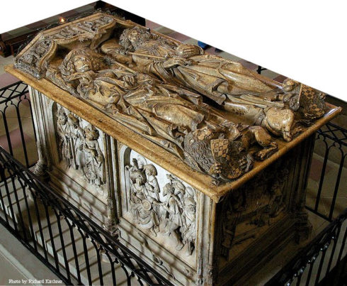 The tomb for Henry II., Holy Roman Emperor, and his wife Cunigunde of Luxemburg in the cathedral of Bamberg (Germany) was created 1499-1513 by Tilman Riemenschneider