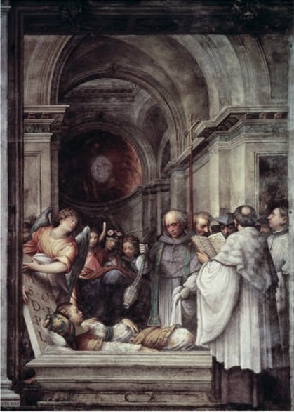 The Burial of St. Agatha. Painting by Giulio Campi