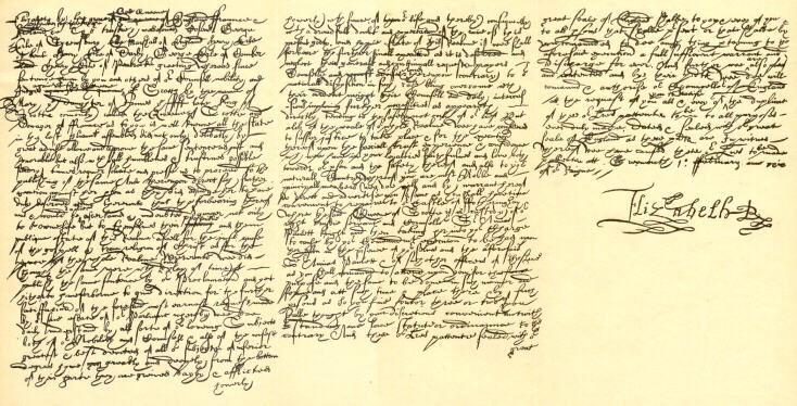 Mary Queen of Scots' death warrant, signed by her cousin Elizabeth I