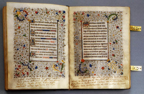 Mary Stuart's personal breviary, which she took with her to the scaffold, is preserved in the Russian National Library of St. Petersburg. Inscriptions by her hand may be seen on the margins.