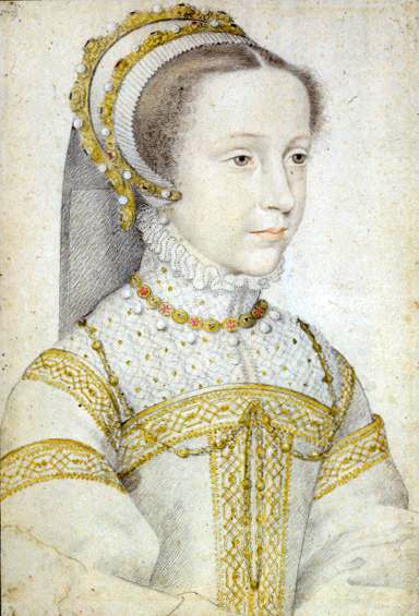 Portrait of Mary Stuart, Queen of Scots, at the age of 12 or 13. Painting by François Clouet