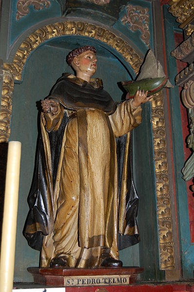 Statue of Bl. Peter González (also called St. Elmo) in the Church of Saint Cajetan in Santiago de Compostela.
