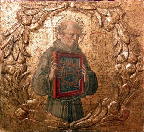 Image of St Bernardine of Siena at the NY Metropolitan Museum of Art.