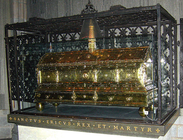Casket of Eric the Saint in Uppsala Cathedral. Photograph taken by Mark A. Wilson (Department of Geology, The College of Wooster).