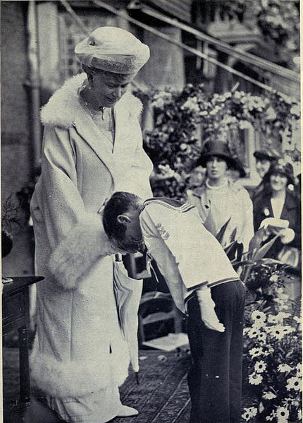 Queen Mary visits the Mary Macarthur Holiday Home, High Ongar, in 1924