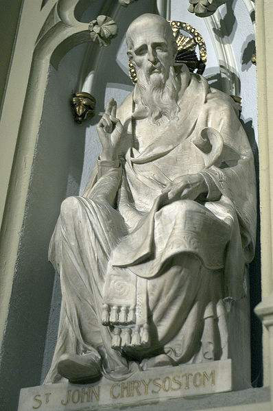 Statue of St John Chrysostom at St Patrick's Cathedral, New York City. Photo taken by drswan