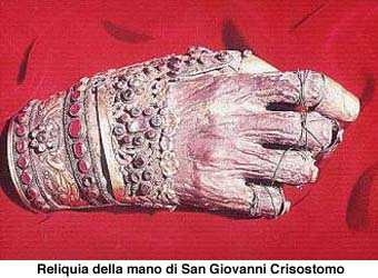 The Incorrupt right hand of St. John Chrysostom, kept at Mount Athos.