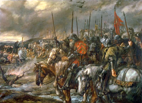 Morning of the Battle of Agincourt, October 25, 1415.
