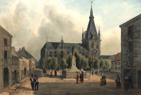 Painting of the Cathedral of Saint-Paul de Liège by Joseph Fussell.