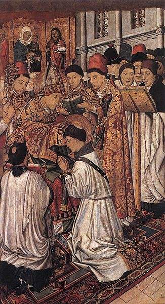 St. Vincent receiving the Diaconate. Painting by Jaume Huguet