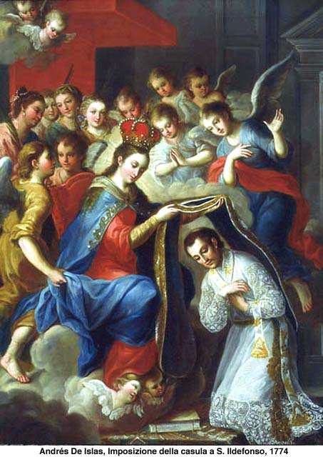 Our Lady giving the chasuble to St. Ildephonsus. 