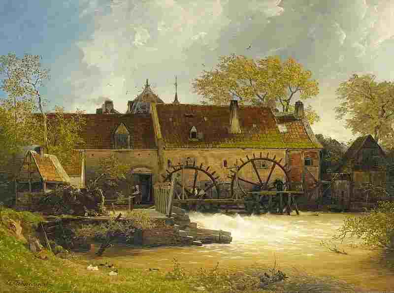 Water Mill on the River by Andreas Achenbach