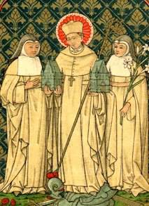 St. Gilbert of Sempringham with two Gilbertine nuns