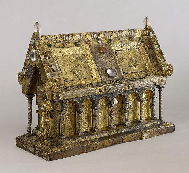 Shrine of Saint Amandus, which once housed his relics, is now at the Walters Art Museum in Baltimore, Maryland. Originally from Elnone Monastery in Tournai, Belgium, it was  bequeathed to the Museum by Henry Walters in 1931.