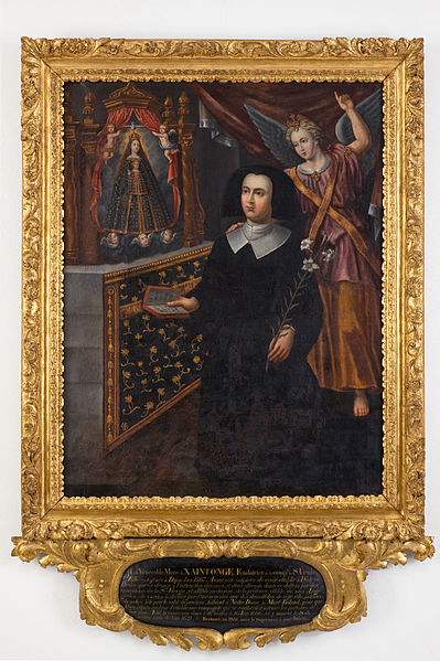 A painting of about 1687 showing Anne de Xainctonge, foundress of the Society of the Sisters of Saint Ursule of Ven. Anne de Xainctonge