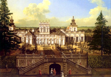 Wilanów Palace seen from the garden, painted by Bernardo Bellotto.