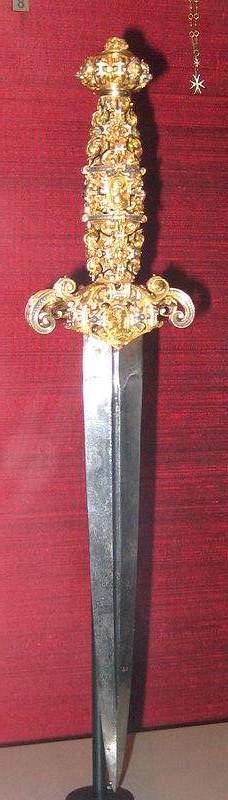 Dagger of the Grand Masters of the Knights of St John, presented in 1565 by King Philip II of Spain to Jean de la Valette.