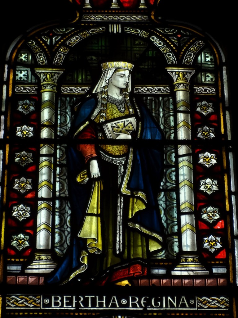 Stained glass window of St. Bertha at St Martin's Church, Canterbury. Photo taken by Clerk of Oxford.